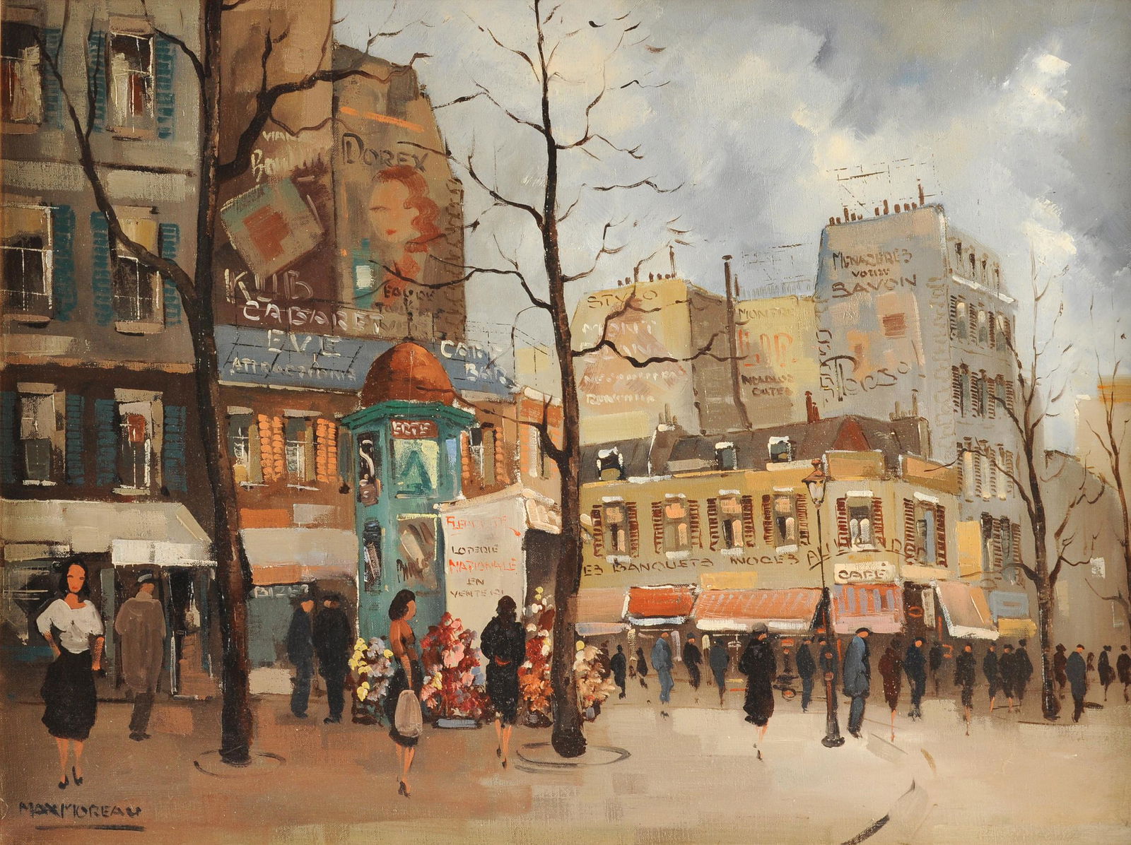 MAX MOREAU (Belgian 1902-1992) A PAINTING, "Parisian (1 of 9)