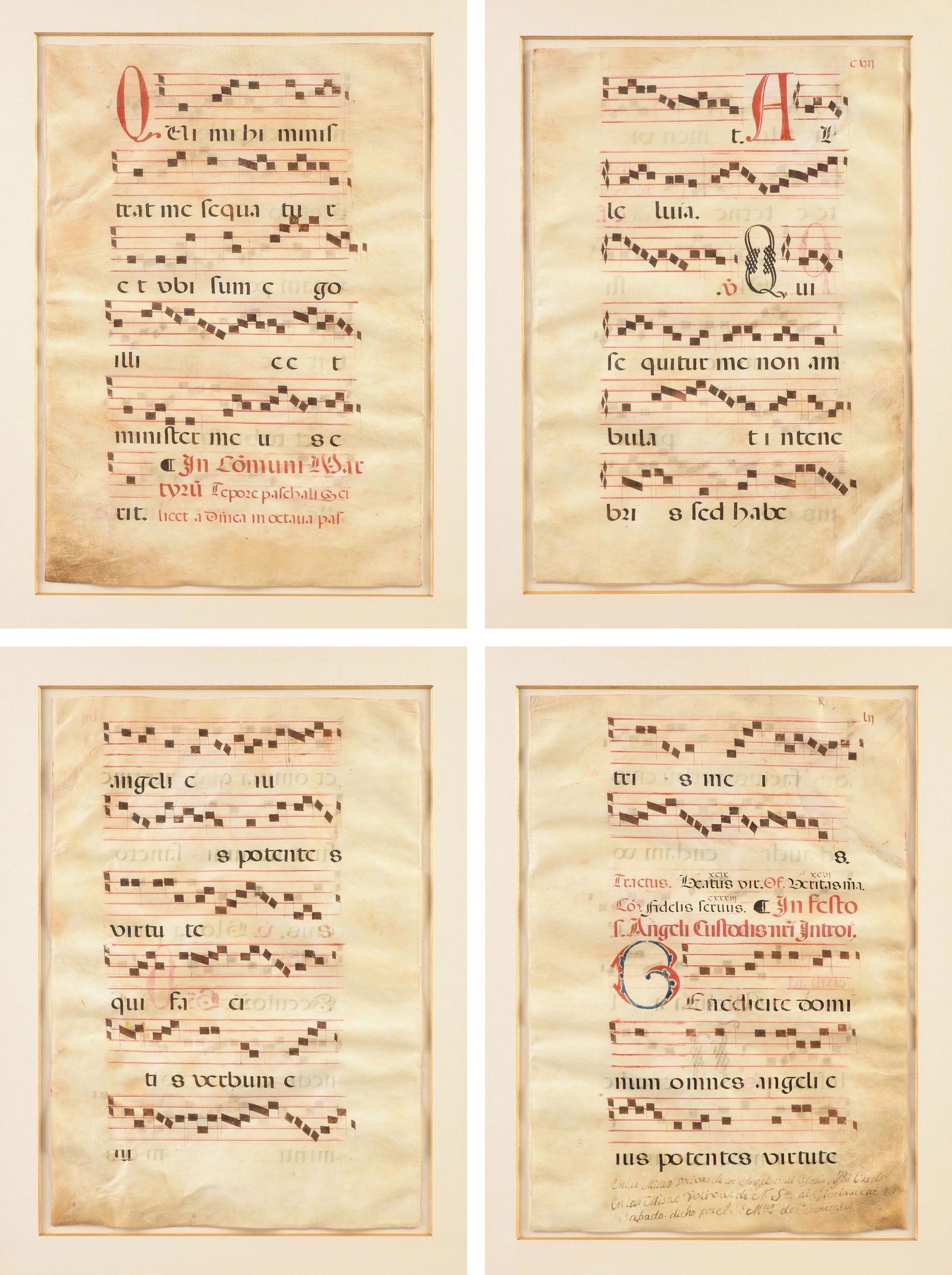 A GROUP OF FOUR CONTINENTAL ORGANUM MUSIC MANUSCRIPT ON (1 of 9)