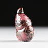 A CHINESE CARVED RHODONITE DOUBLE GOURD SNUFF BOTTLE,