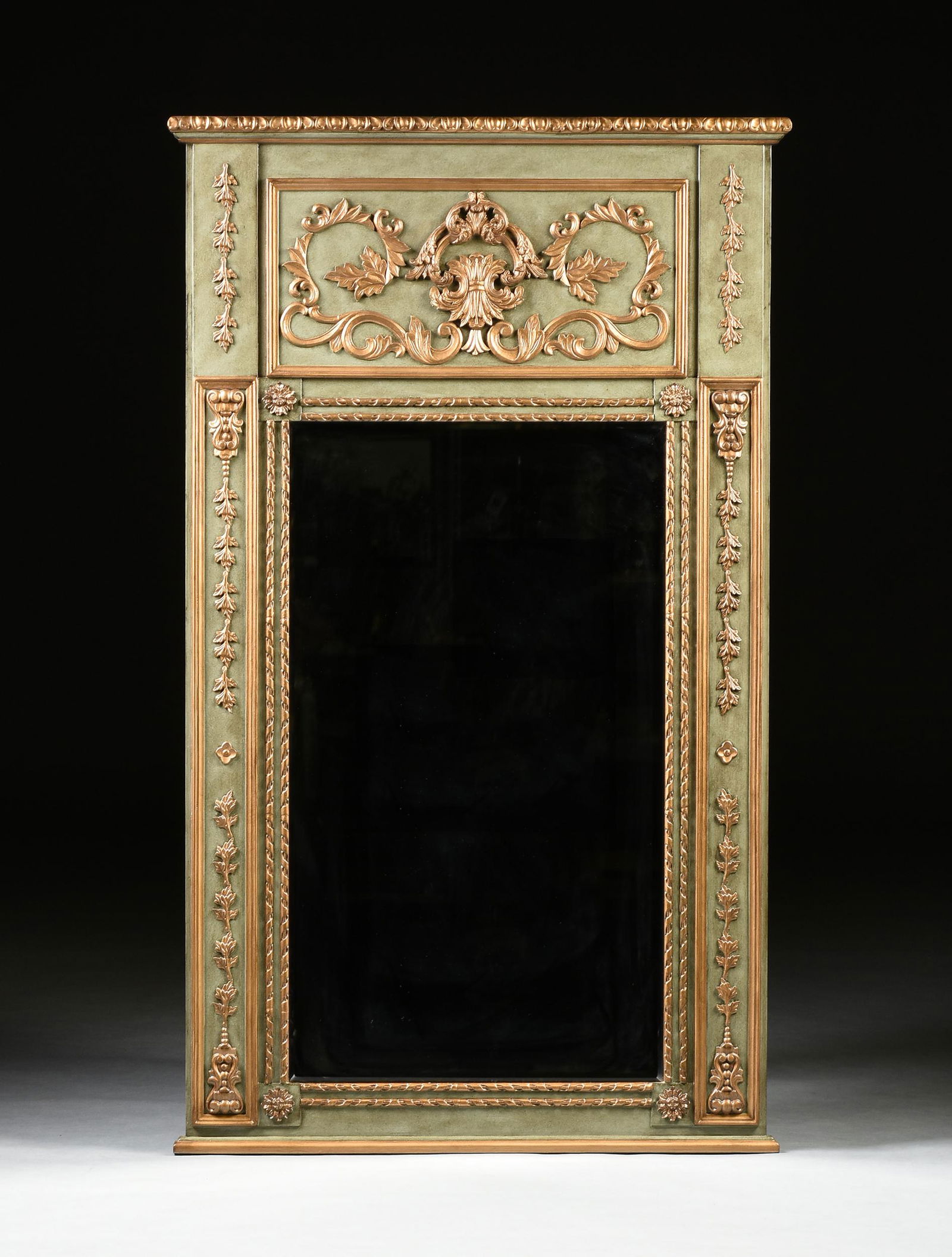 A NEOCLASSICAL REVIVAL STYLE GOLD AND GREEN PAINTED (1 of 5)