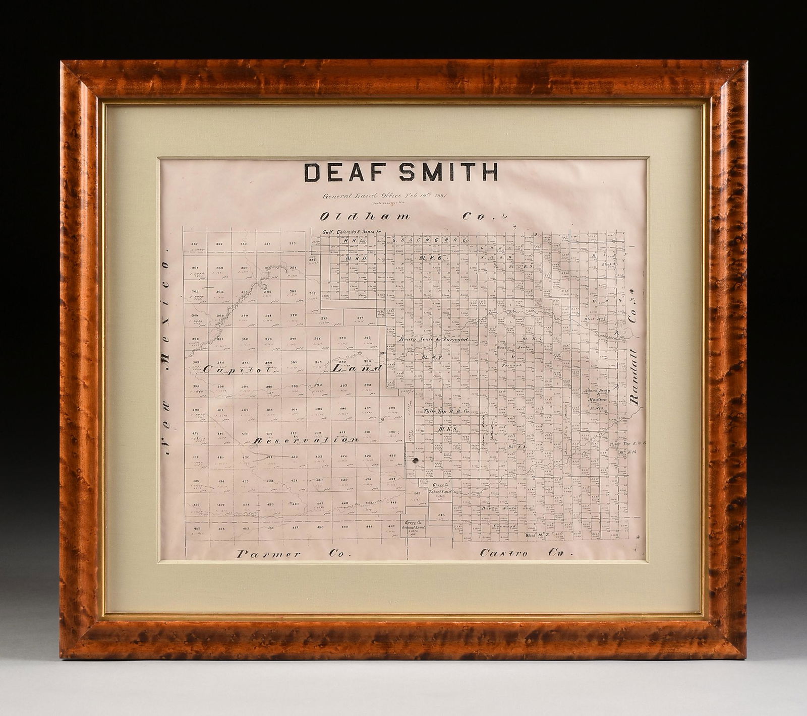 A CADASTRAL MAP, "Deaf Smith, General Land Office, Feb. (1 of 8)