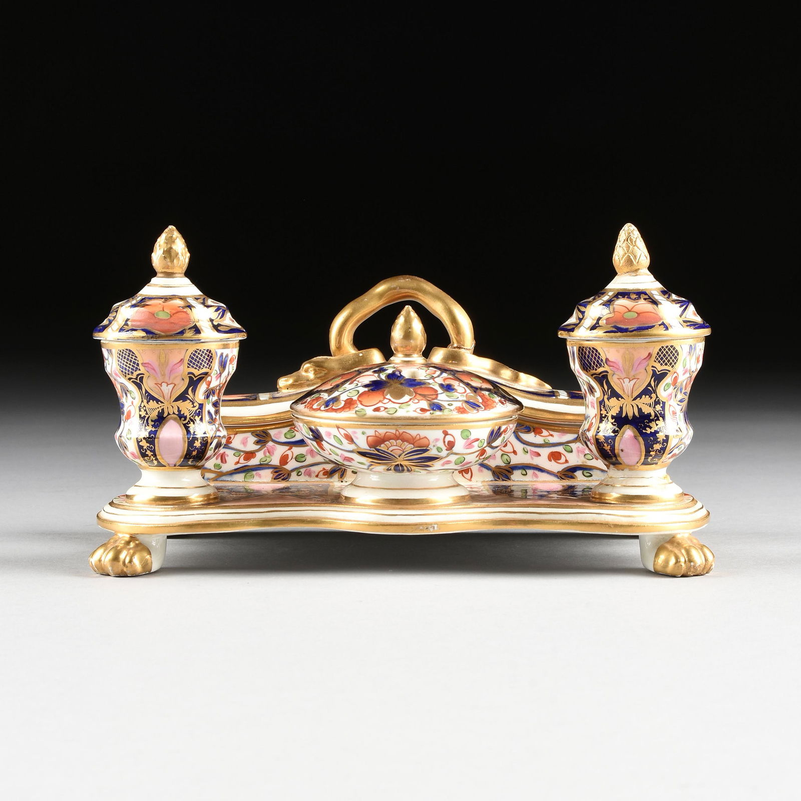 A DERBY PORCELAIN MANUFACTORY GILT AND POLYCHROME (1 of 9)