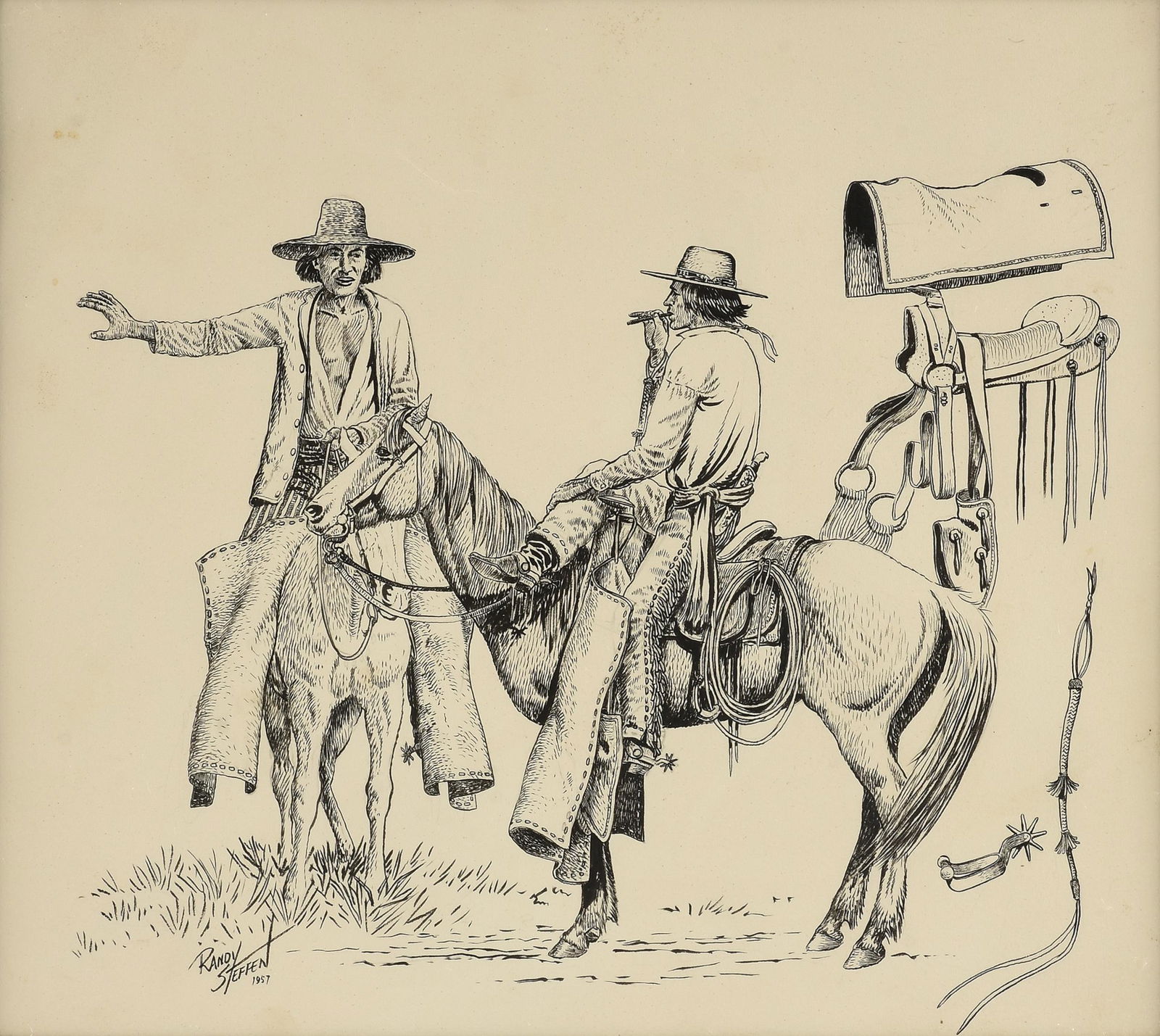 RANDY STEFFEN (American/Texan 1917-1977) A DRAWING, (1 of 12)