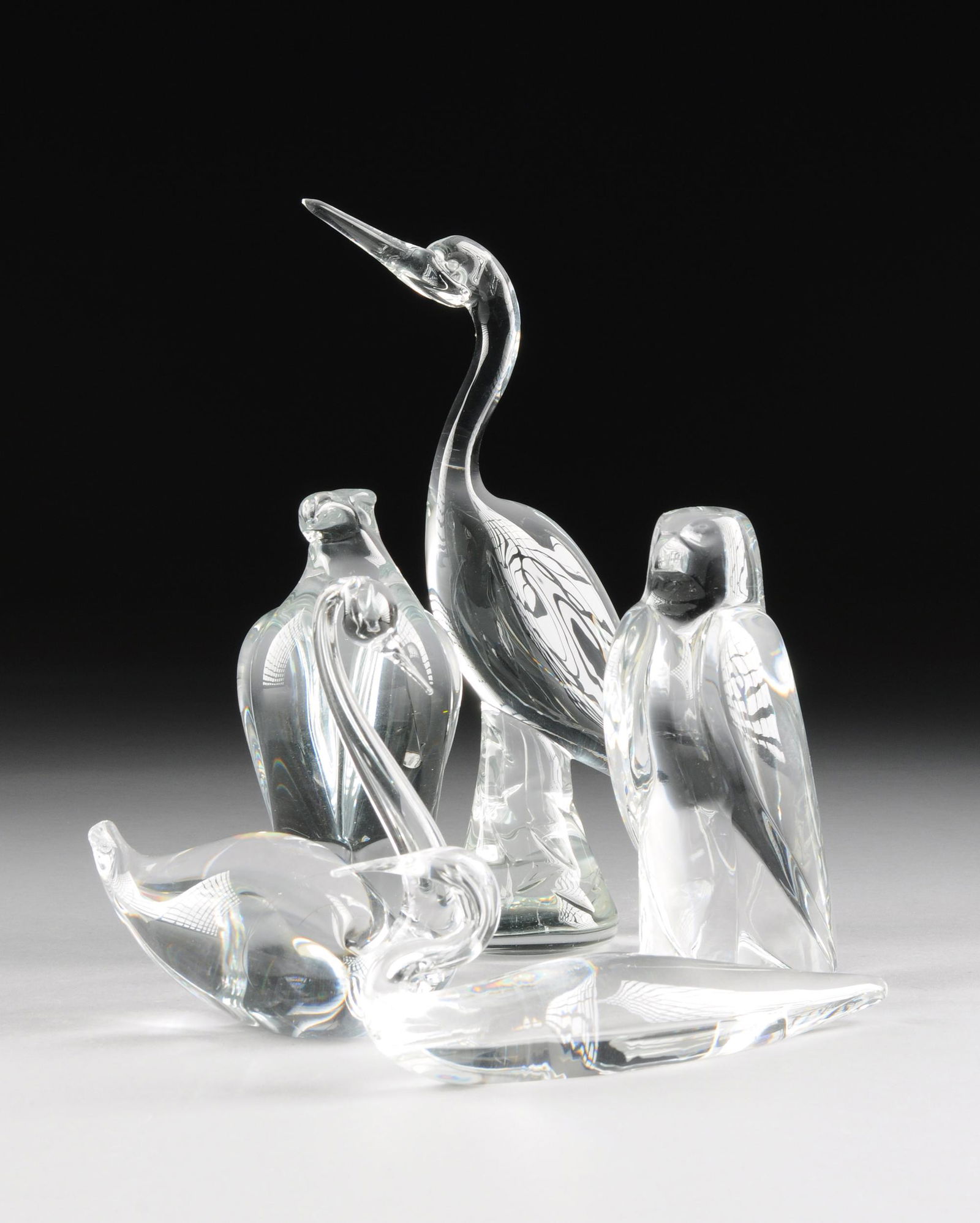 A GROUP OF FIVE CONTINENTAL AND AMERICAN CRYSTAL BIRD (1 of 10)