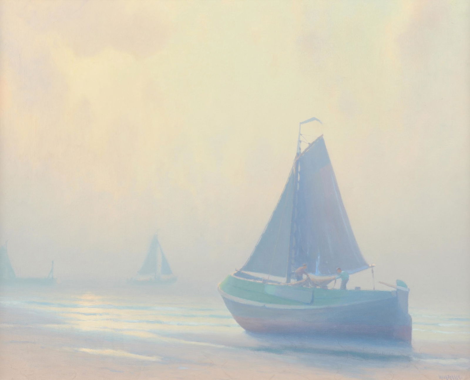 HENK DEKKER (Dutch 1897-1974) A PAINTING, "Sailboat on (1 of 8)