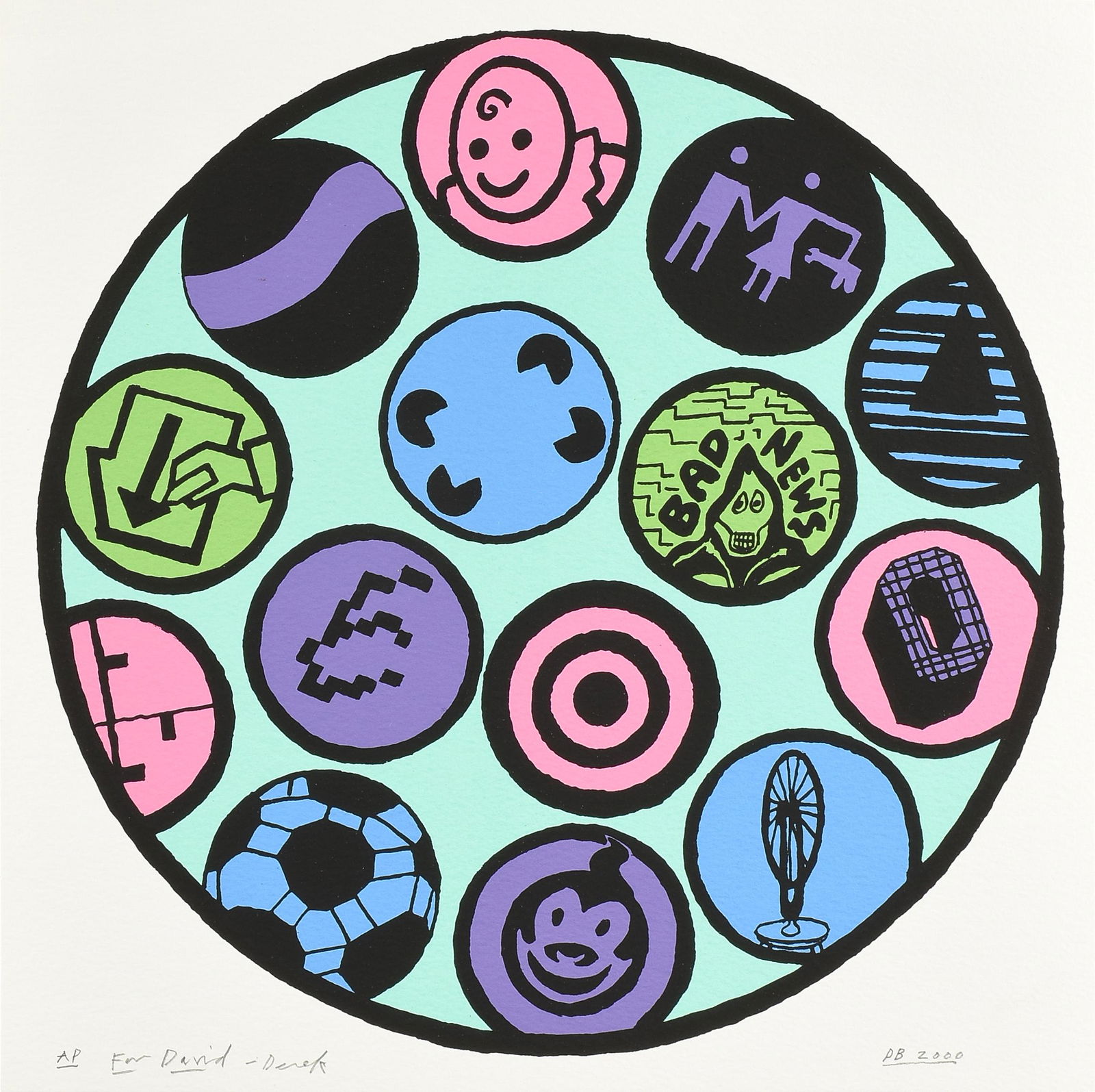 DEREK BOSHIER (British b. 1937) A PRINT, "Circle," 2000 (1 of 9)