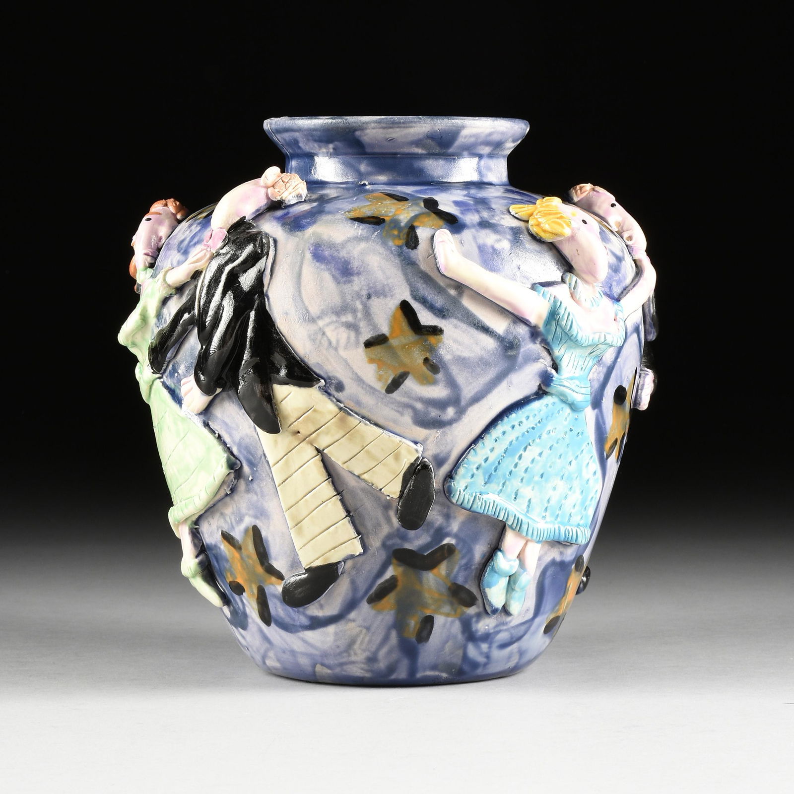 AN AMERICAN CONTEMPORARY POLYCHROME GLAZED POTTERY (1 of 10)