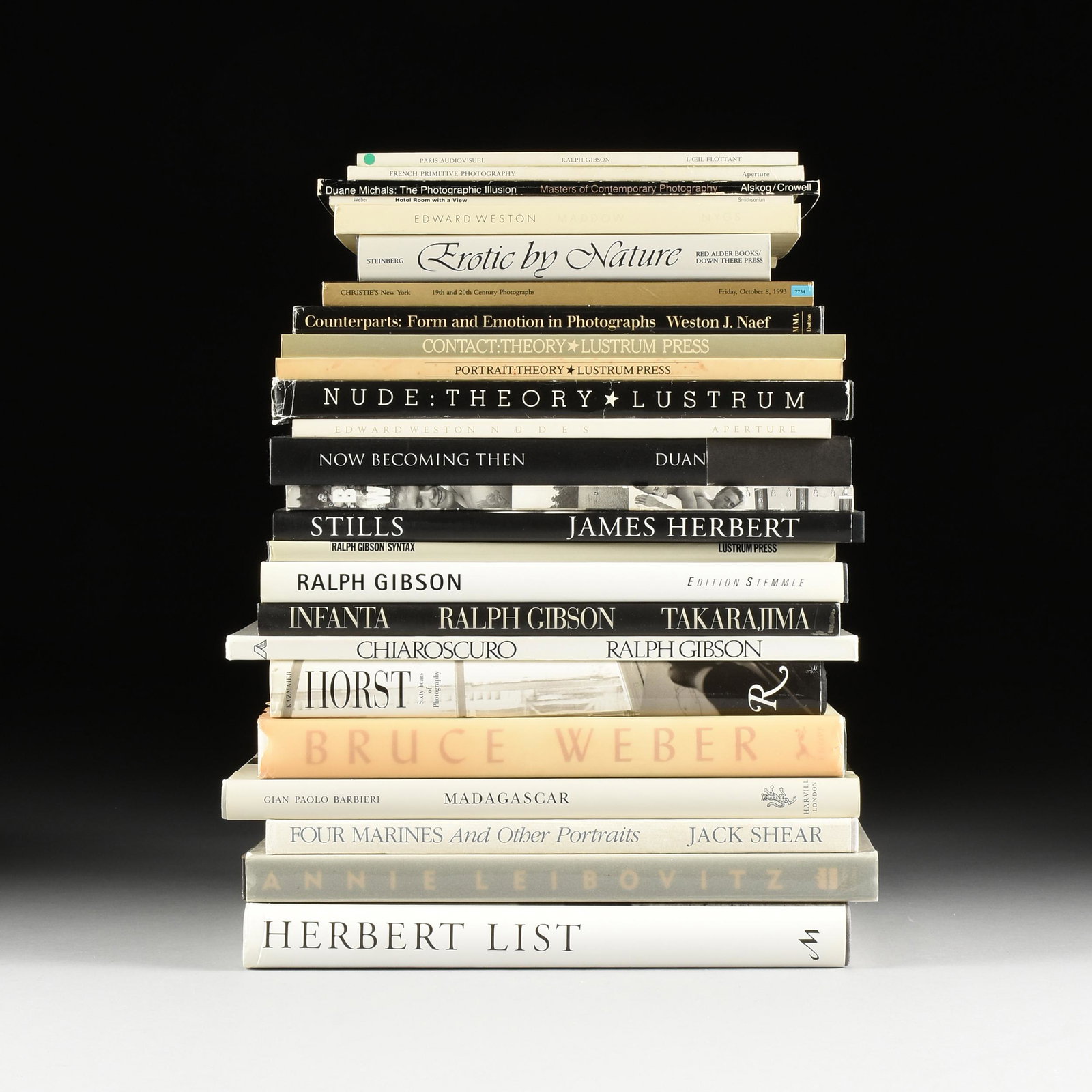 A COLLECTION OF FINE PHOTOGRAPHY BOOKS, 20TH CENTURY,: A COLLECTION OF FINE PHOTOGRAPHY BOOKS, 20TH CENTURY, titles comprising, French Primitive Photography, New York, 1969; Counterparts: Form and Emotion in Photographs, MoMA, New York, 1982-1983; Contact