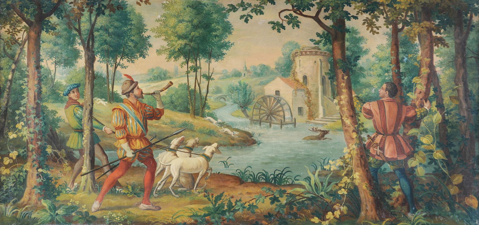 EUROPEAN SCHOOL (19th Century) A PAINTING, "Stag in the (1 of 6)