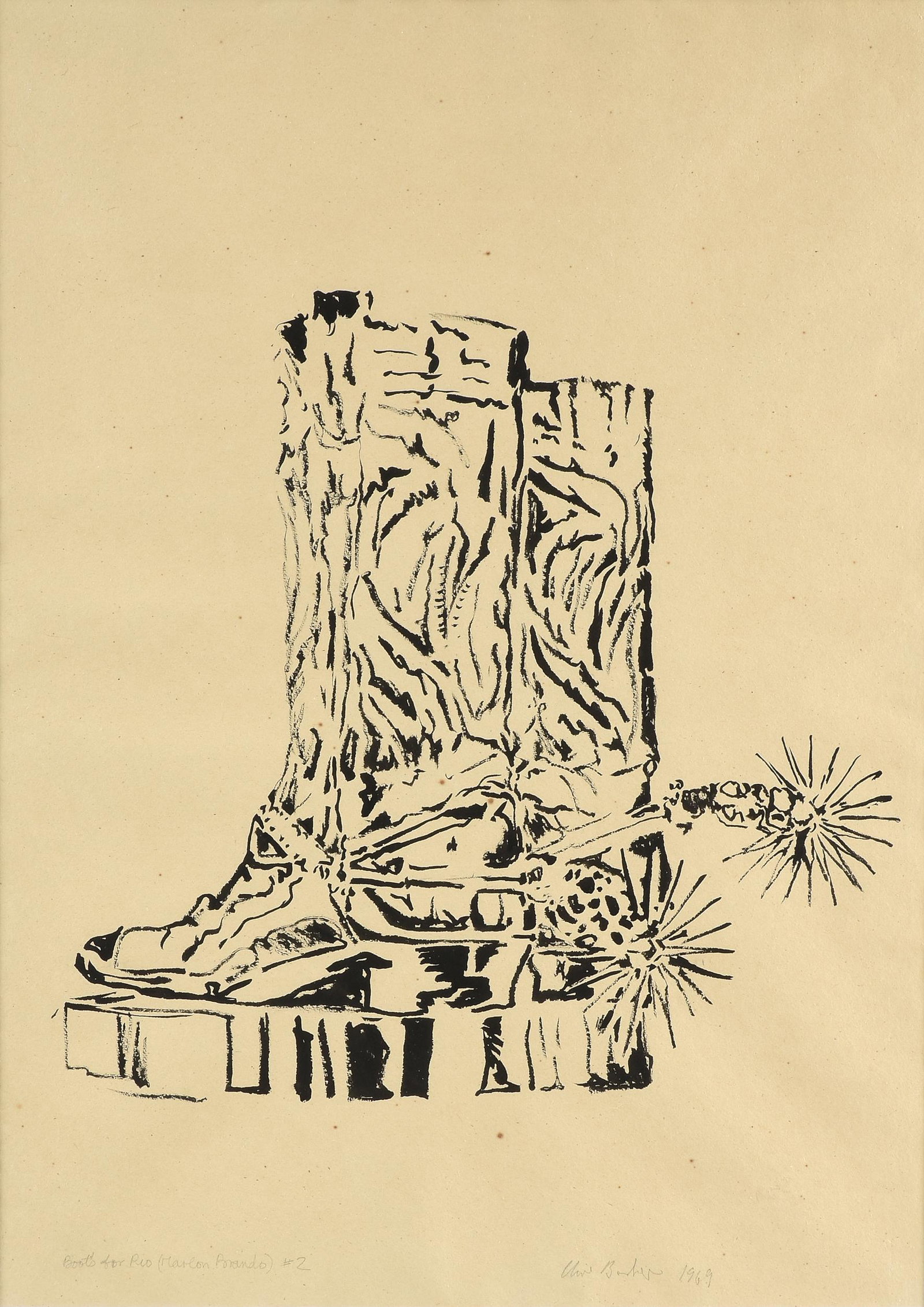 CLIVE BARKER (British b. 1940) A DRAWING, "Boots for (1 of 12)