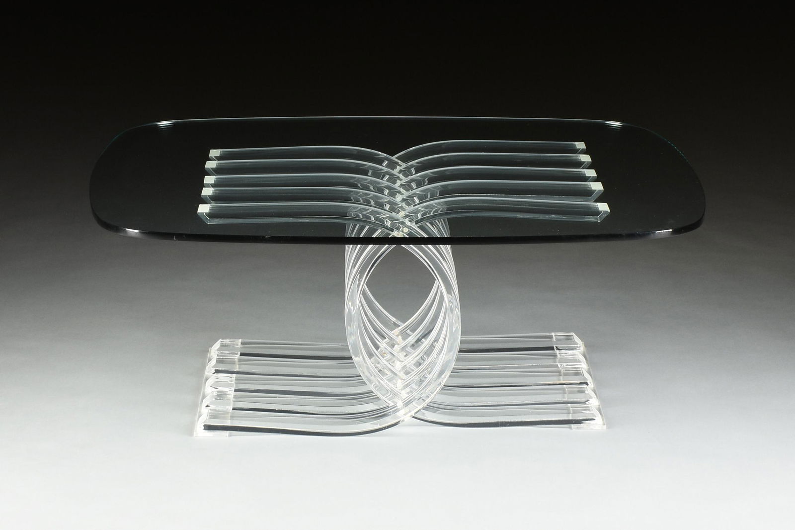 A VINTAGE MODERN AMERICAN GLASS AND LUCITE COFFEE (1 of 5)