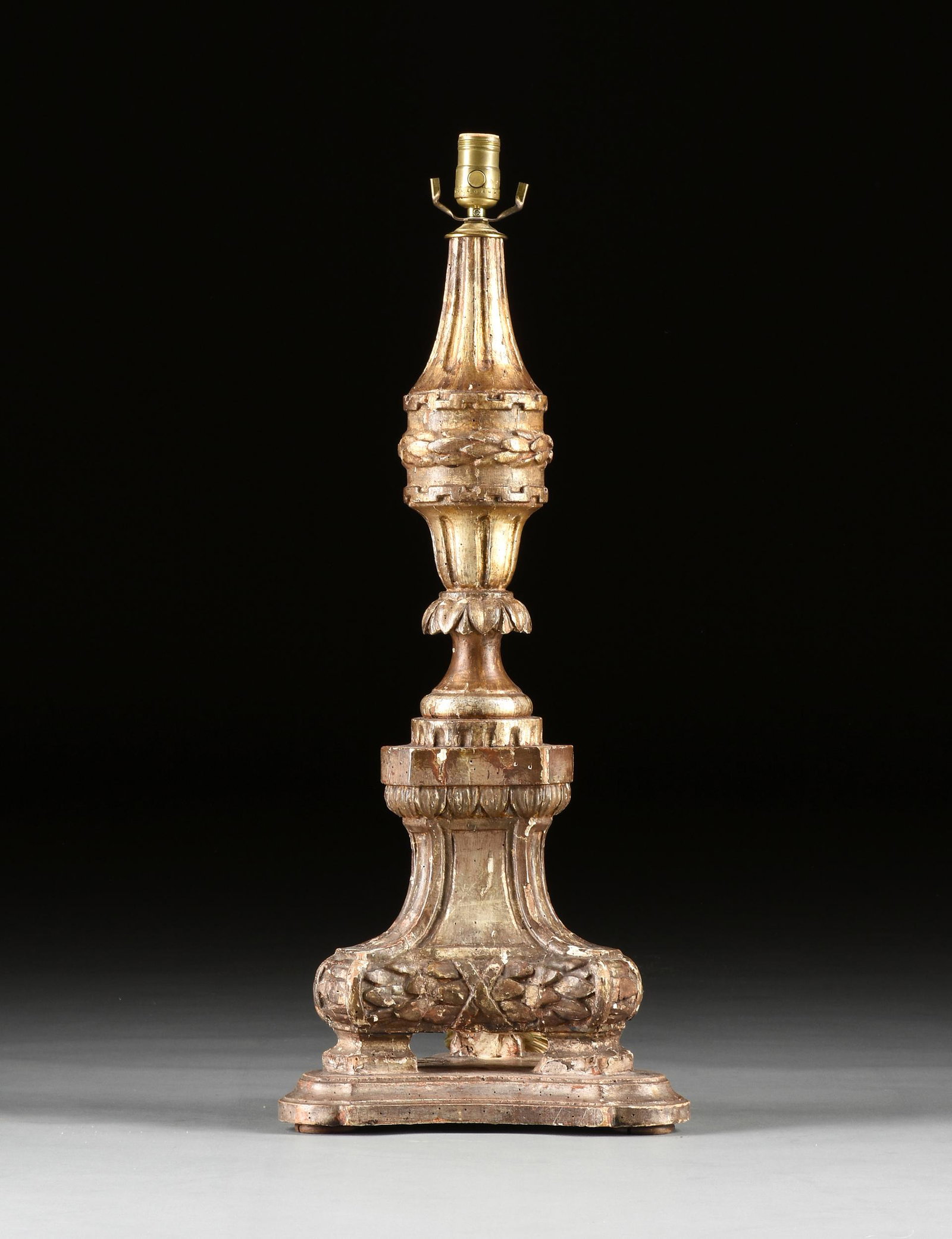 AN ITALIAN BAROQUE STYLE SILVERED AND GILTWOOD (1 of 5)