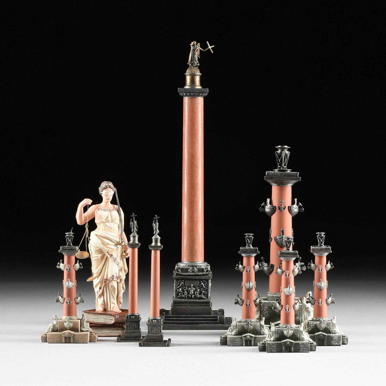 A GROUP OF NINE ST. PETERSBURG MINIATURE PAINTED PEWTER (1 of 17)