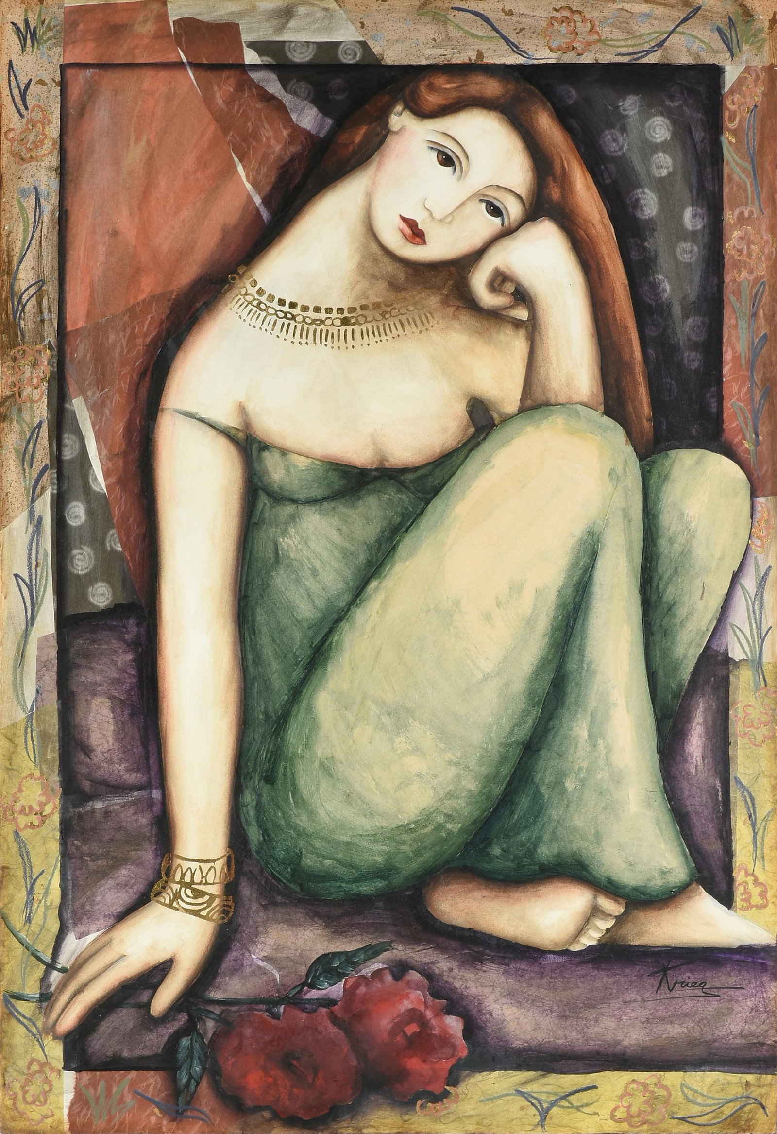 SUSAN KRIEG (American b. 1952) A COLLAGE PAINTING, (1 of 15)