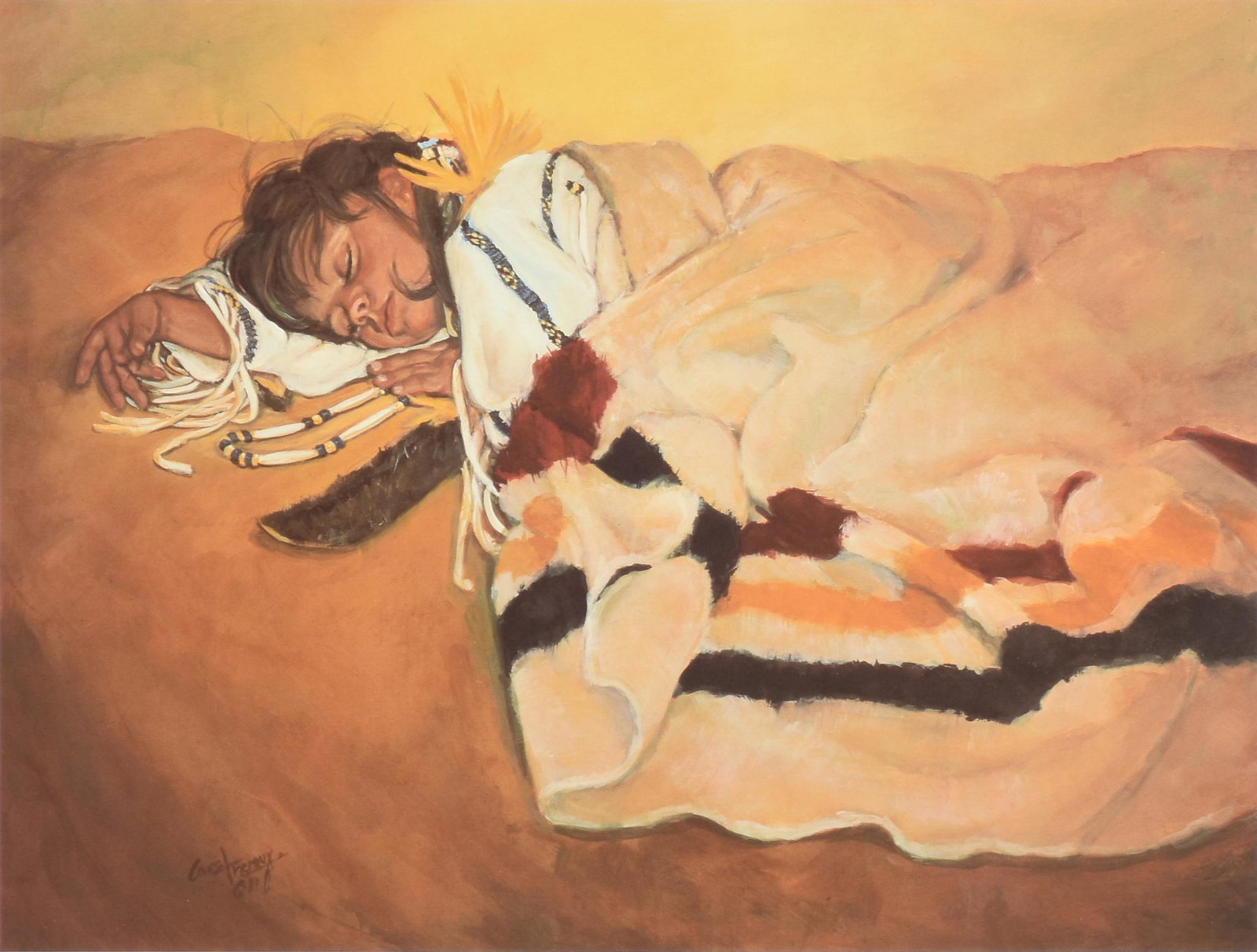 CAROL (CAROLYN) BERNICE THEROUX (American 1930-2021) A PRINT, "Sweet Dreams," 1981-1982,: CAROL (CAROLYN) BERNICE THEROUX (American 1930-2021) A PRINT, "Sweet Dreams," 1981-1982, digital lithograph in colors on 100% rag paper, signed and dated in plate, "Carold Theroux '81," signed in penc