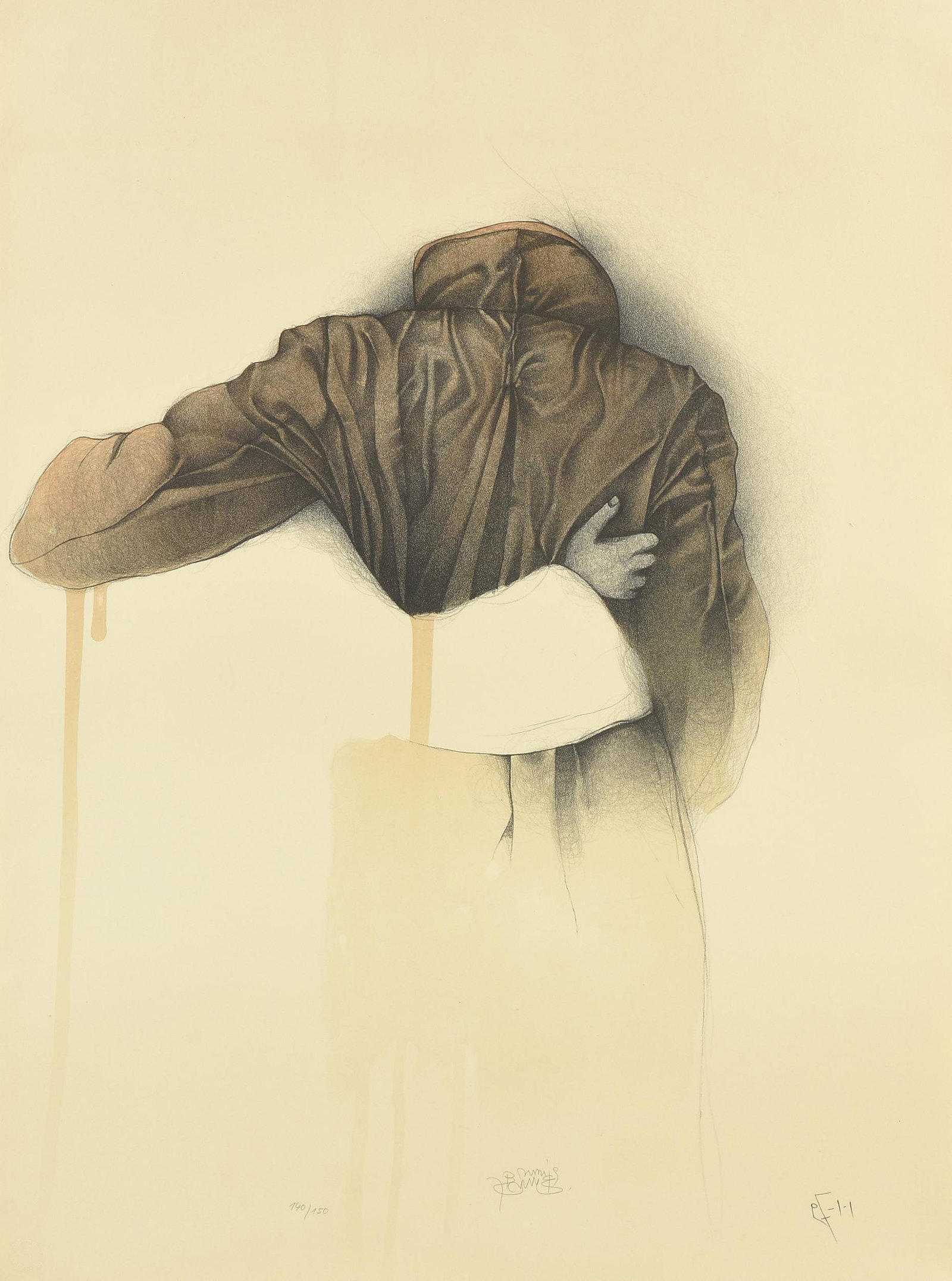 BRUNO BRUNI (Italian/German b. 1935) A PRINT, "The Hug," JANUARY 1, 1997, (1 of 14)