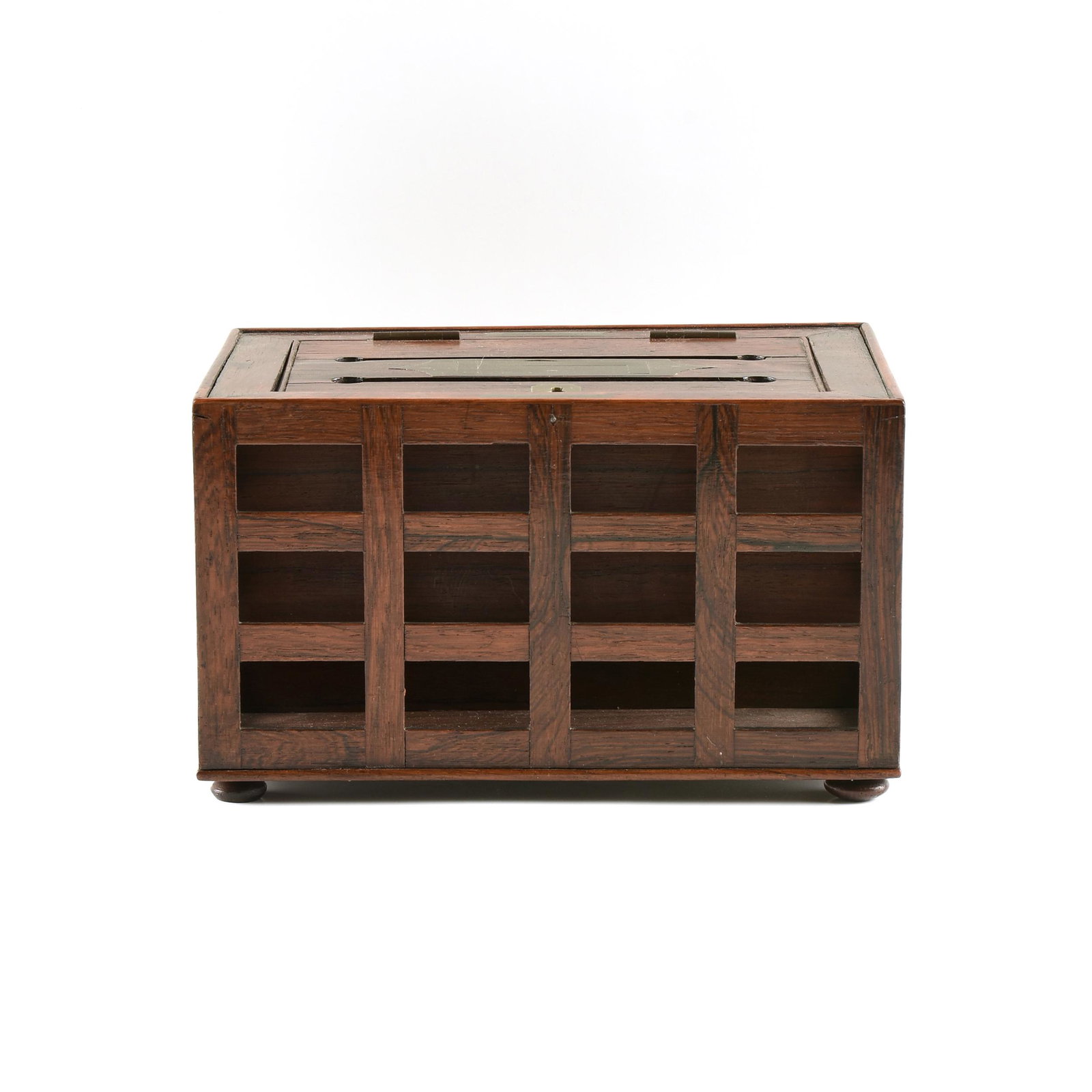 A REGENCY ROSEWOOD DESKTOP LETTER BOX, ENGLISH, EARLY 19TH CENTURY, (1 of 4)