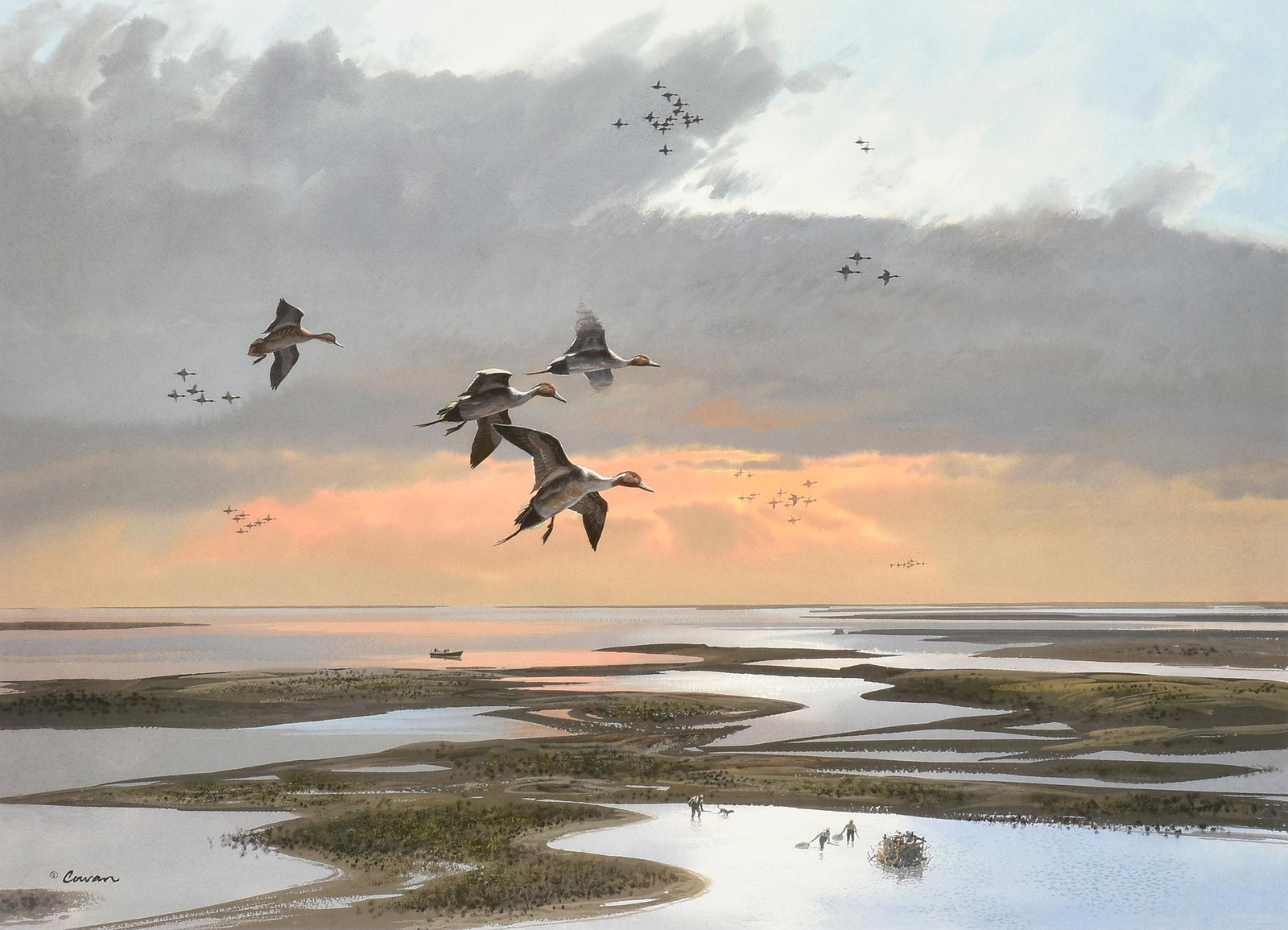JOHN P. COWAN (American/Texas 1920-2008) A PRINT, "Wetlands - Pintails," 2001, (1 of 13)