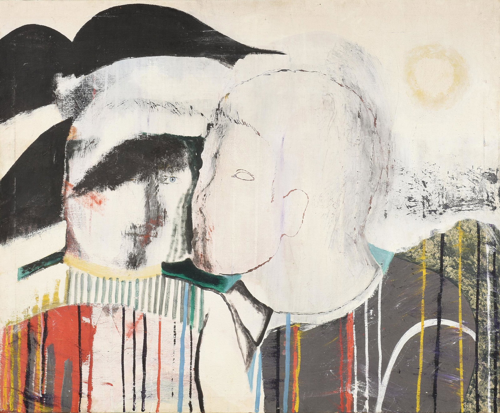 LOUISIANA SCHOOL, A CONTEMPORARY PAINTING, "Two Figures," MODERN, (1 of 12)