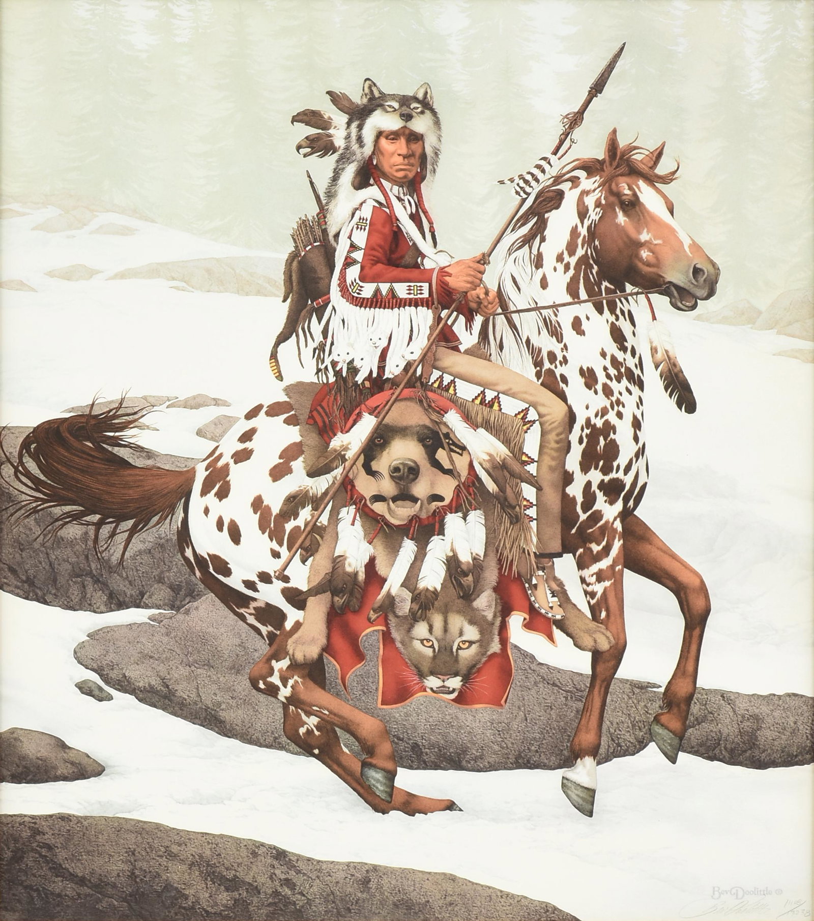 BEV DOOLITTLE (American b. 1947) A PRINT, "Guardian Spirits," (1 of 10)