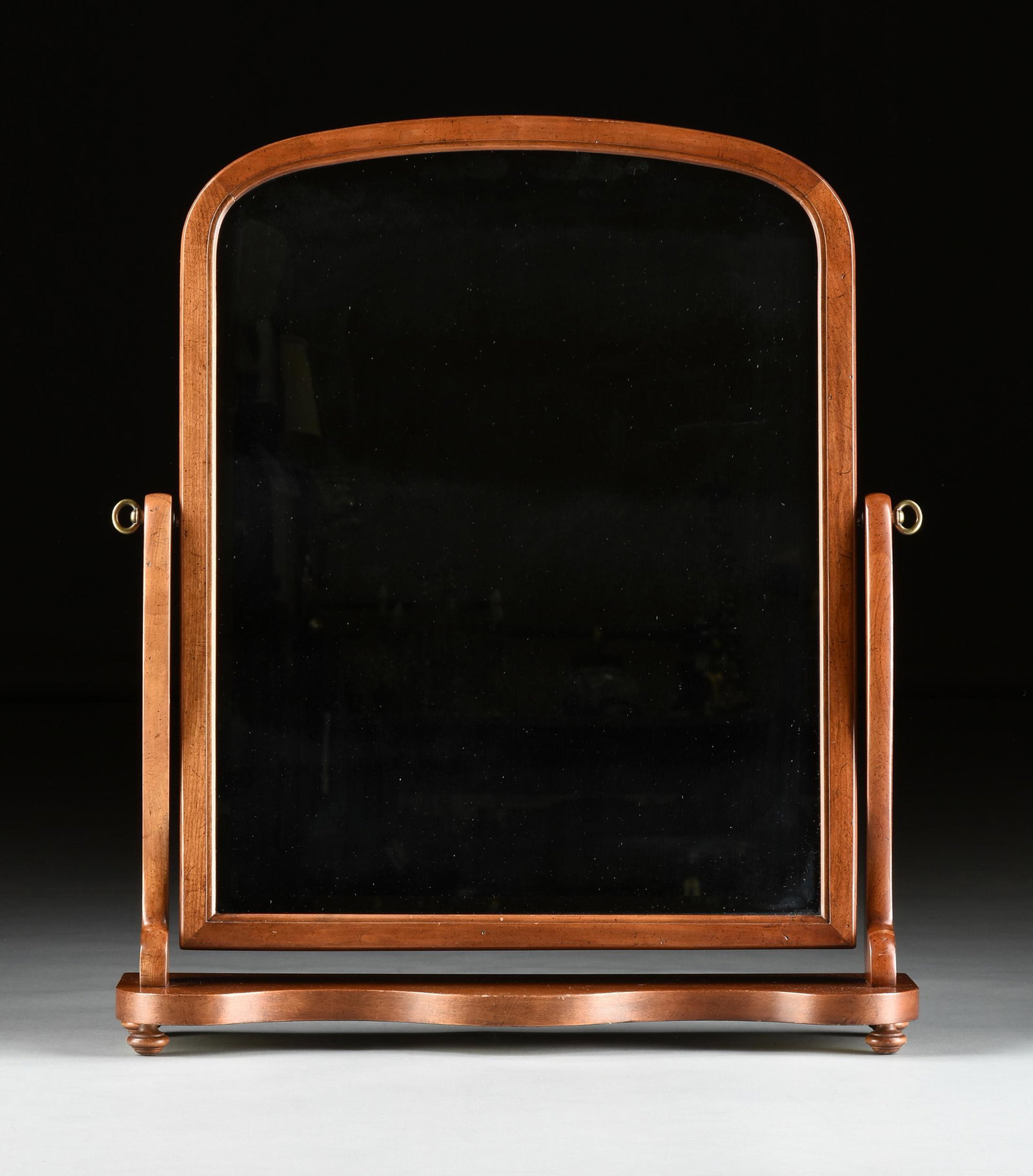 AN AMERICAN EMPIRE STYLE WALNUT TABLE TOP SHAVING MIRROR, VIRGINIA, 20TH CENTURY, (1 of 4)