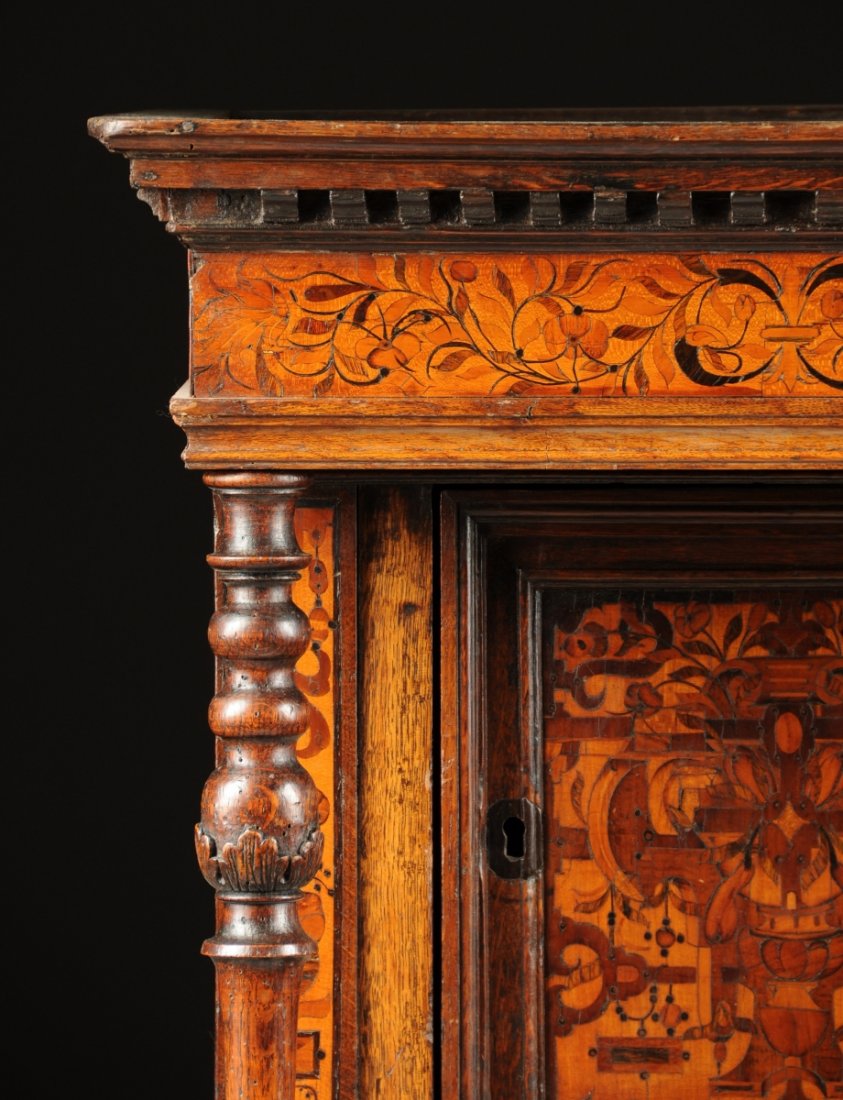 A CONTINENTAL VARIOUS FRUITWOOD INLAID INTARSIA WALNUT - 6