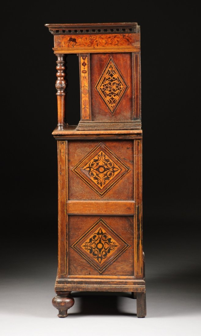A CONTINENTAL VARIOUS FRUITWOOD INLAID INTARSIA WALNUT - 7