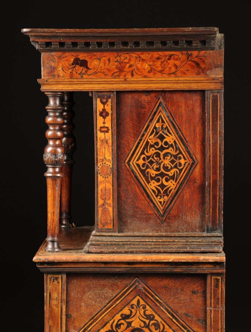 A CONTINENTAL VARIOUS FRUITWOOD INLAID INTARSIA WALNUT - 8
