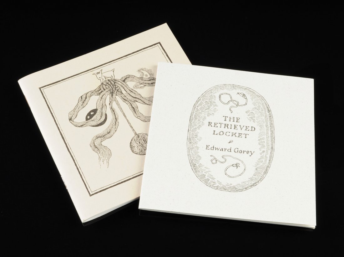 EDWARD GOREY (1925-2000) TWO BOOKS, "The Just Dessert:: EDWARD GOREY (1925-2000) TWO BOOKS, "The Just Dessert: Thoughtful Alphabet XI," and "The Retrieved Locket," "The Just Dessert: Thoughtful Alphabet XI," The Fantod Press, 1997. First edition limited pr