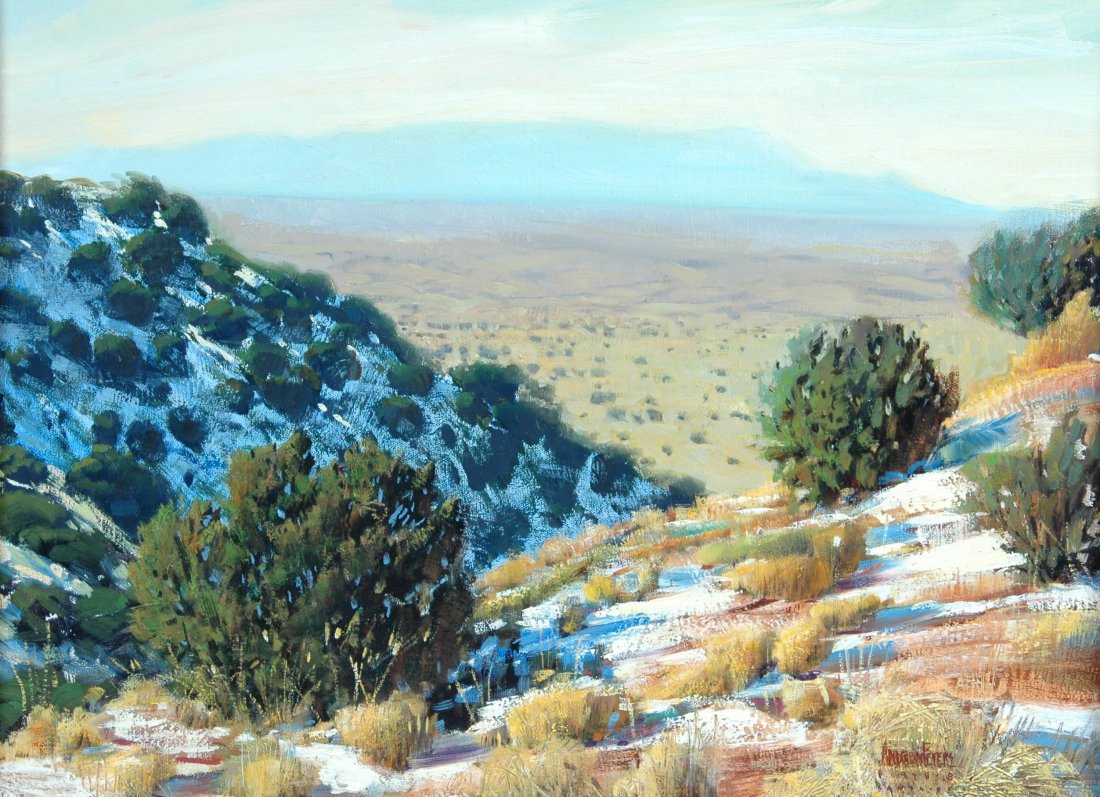 TED J. FEELEY (American 20th Century) A PAINTING,: TED J. FEELEY (American 20th Century) A PAINTING, "Peaceful Evening," oil on canvas, 18" x 24" Framed. Provenance: Main Trail Galleries