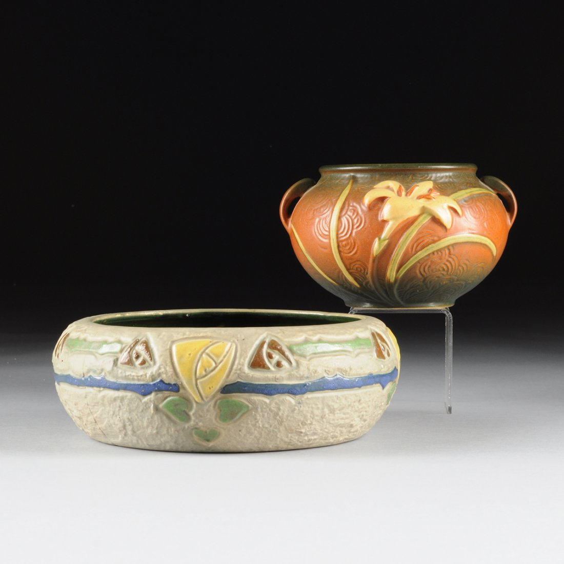 Two Pieces Of Roseville Art Pottery, Zanesville, Ohio,