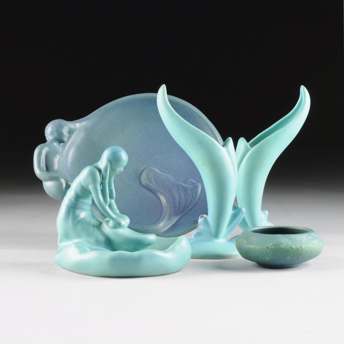 A GROUP OF FIVE VAN BRIGGLE ART POTTERY ITEMS, COLORADO (1 of 10)