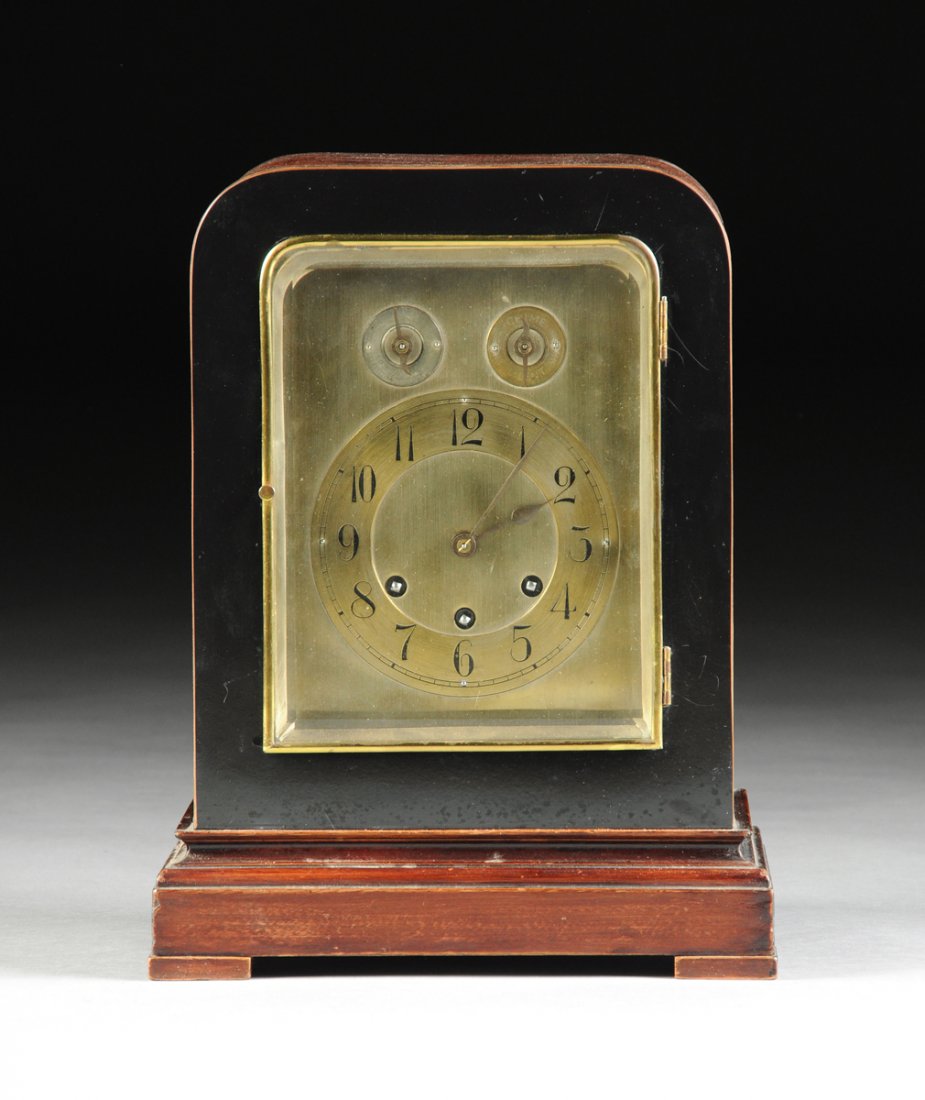 A VINTAGE GERMAN BLACK BAKELITE AND MAHOGANY CASED SILV (1 of 6)