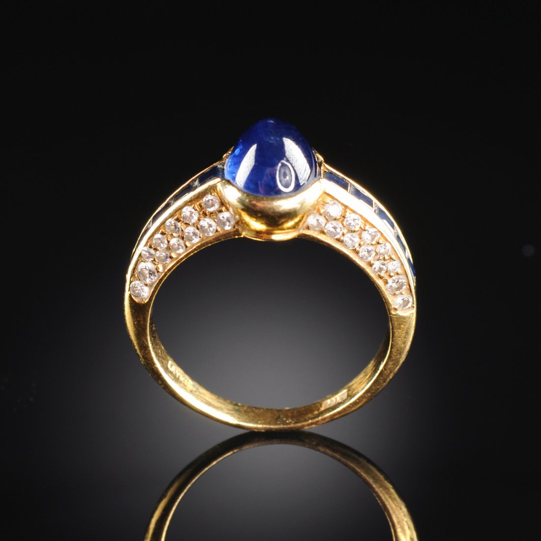 AN 18K YELLOW GOLD, LAYKIN SAPPHIRE, AND DIAMOND LADY'S (1 of 1)