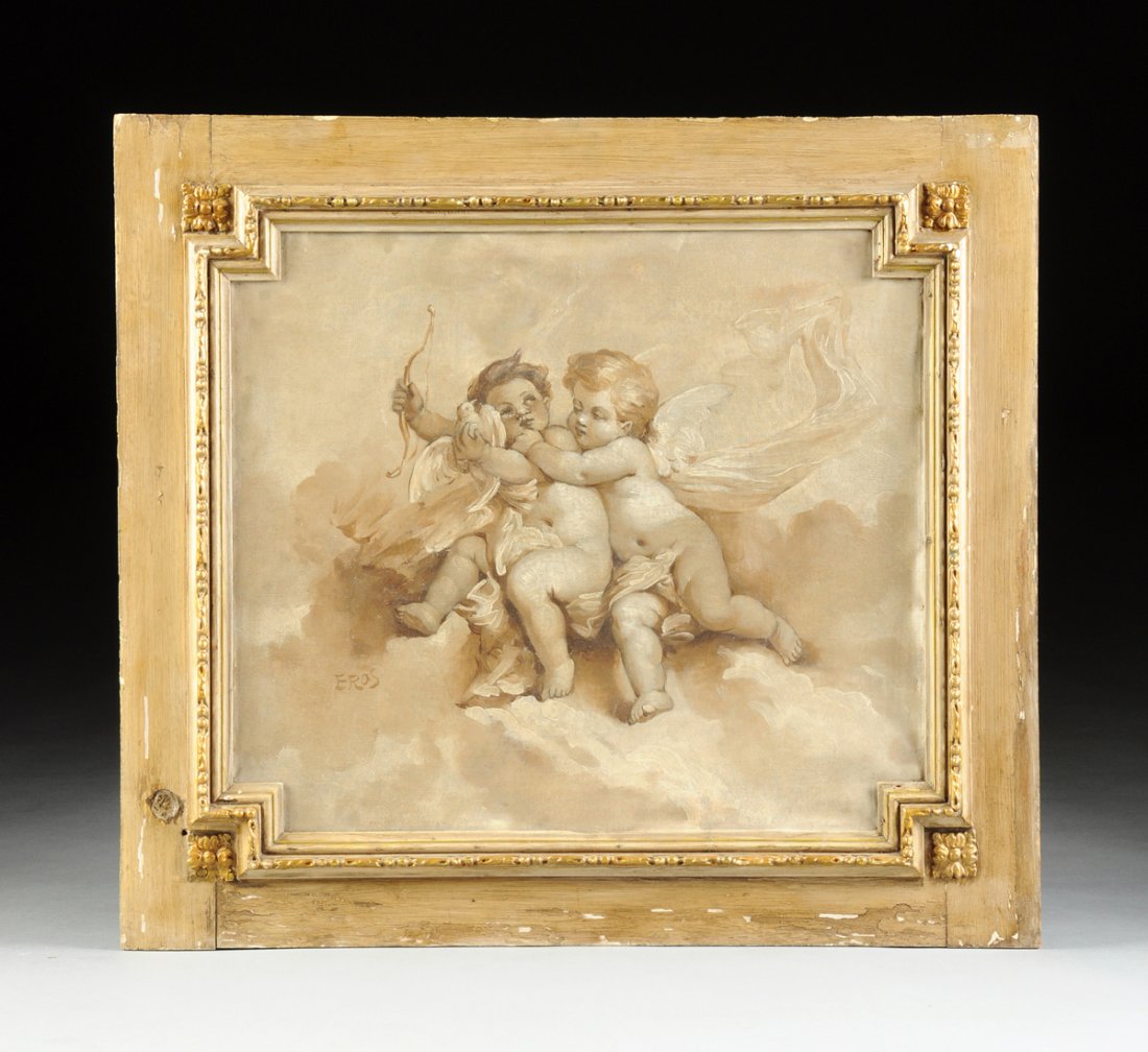 ITALIAN SCHOOL (19th Century) A PAINTING, "Cherubs," (1 of 10)