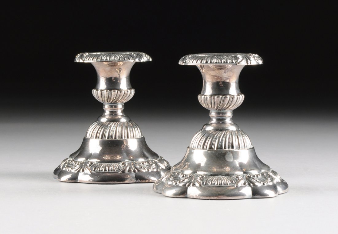 A PAIR OF ITALIAN SILVER PLATED CANDLESTICKS, RETAILED  (1 of 4)