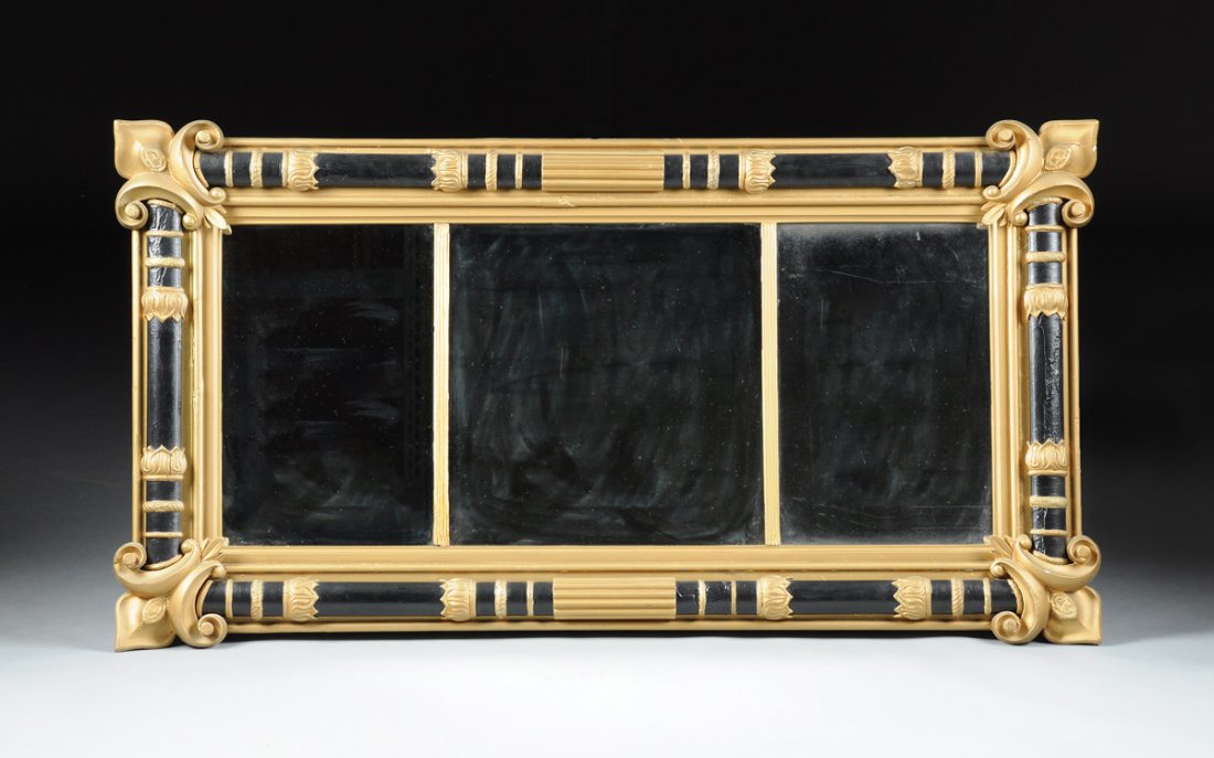 AN AMERICAN CLASSICAL GOLD PAINTED AND EBONIZED CARVED  (1 of 5)