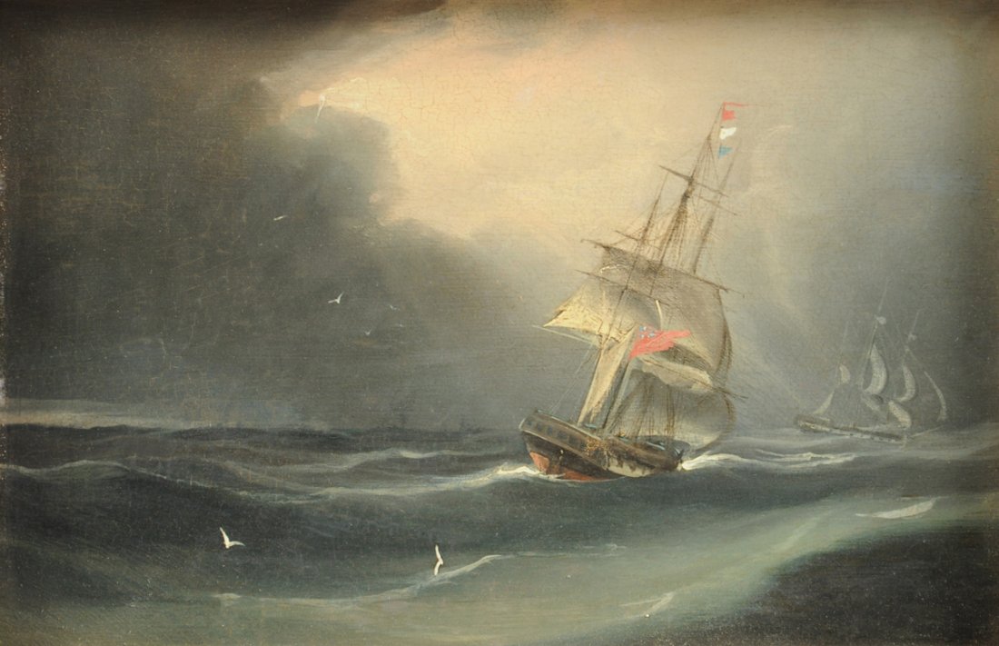 BRITISH SCHOOL (20th Century) A PAINTING, "Tall Ships (1 of 6)