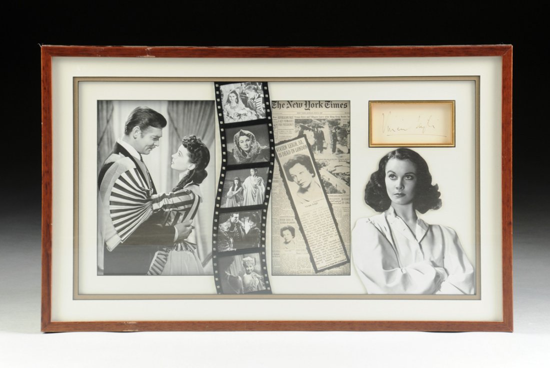 SIGNATURE CARD SIGNED VIVIAN LEIGH (British 1913-1967) (1 of 5)
