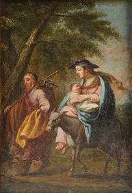 EUROPEAN SCHOOL (19th Century) A PAINTING, "The Flight (1 of 10)