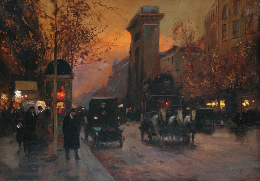 ÉDOUARD CORTÈS ( French 1882-1969) A PAINTING, "Paris: ÉDOUARD CORTÈS ( French 1882-1969) A PAINTING, "Paris Scene," oil on canvas, signed L/R. 13" x 18". NOTE: This painting is accompanied by a letter of authenticity by Mr. David Klein.