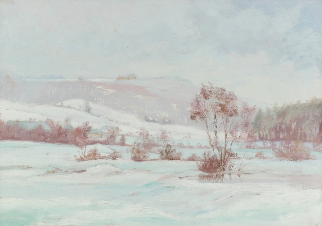 FRANTISEK KAVAN (Czech 1866-1941) A PAINTING,"Snowy (1 of 7)