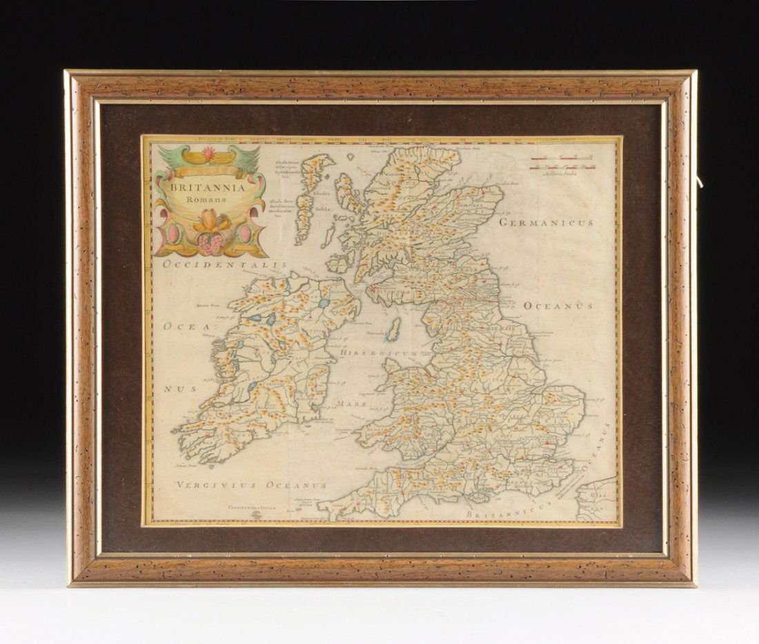 A FRAMED BRITISH HAND COLORED COPPER PLATE CARTOGRAPHIC (1 of 8)