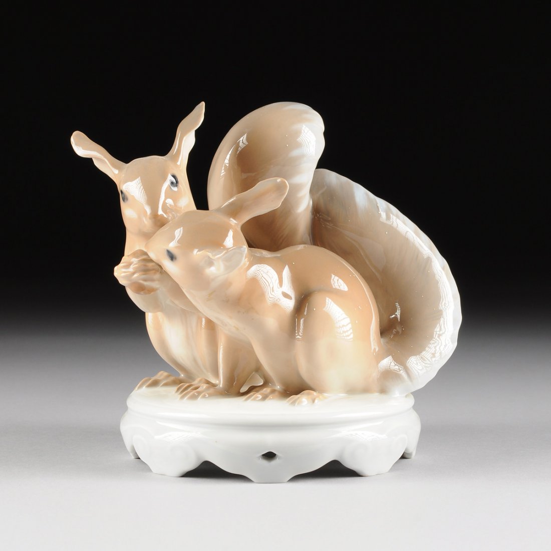 A ROYAL COPENHAGEN POLYCHROME PAINTED PORCELAIN FIGURE, (1 of 8)