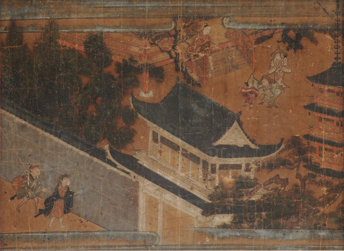 A CHINESE PAINTING, "Palace Courtyard," (1 of 6)