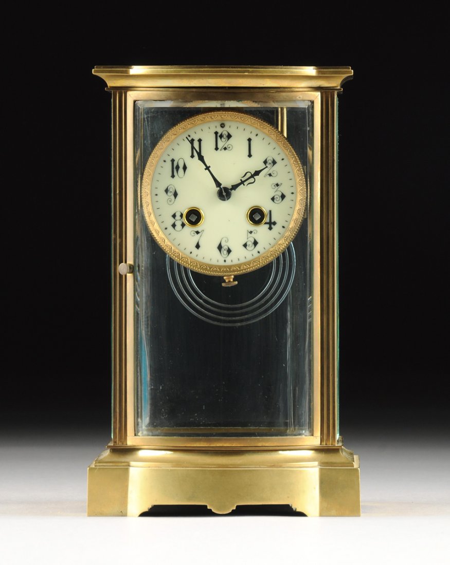 AN ANTIQUE FRENCH GILT BRONZE AND BEVELED GLASS CASED (1 of 7)