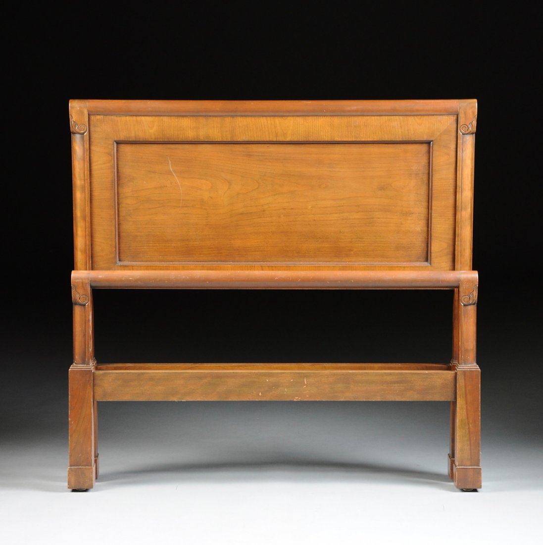 A PAIR OF FRENCH PROVINCIAL STYLE CARVED WALNUT TWIN (1 of 8)