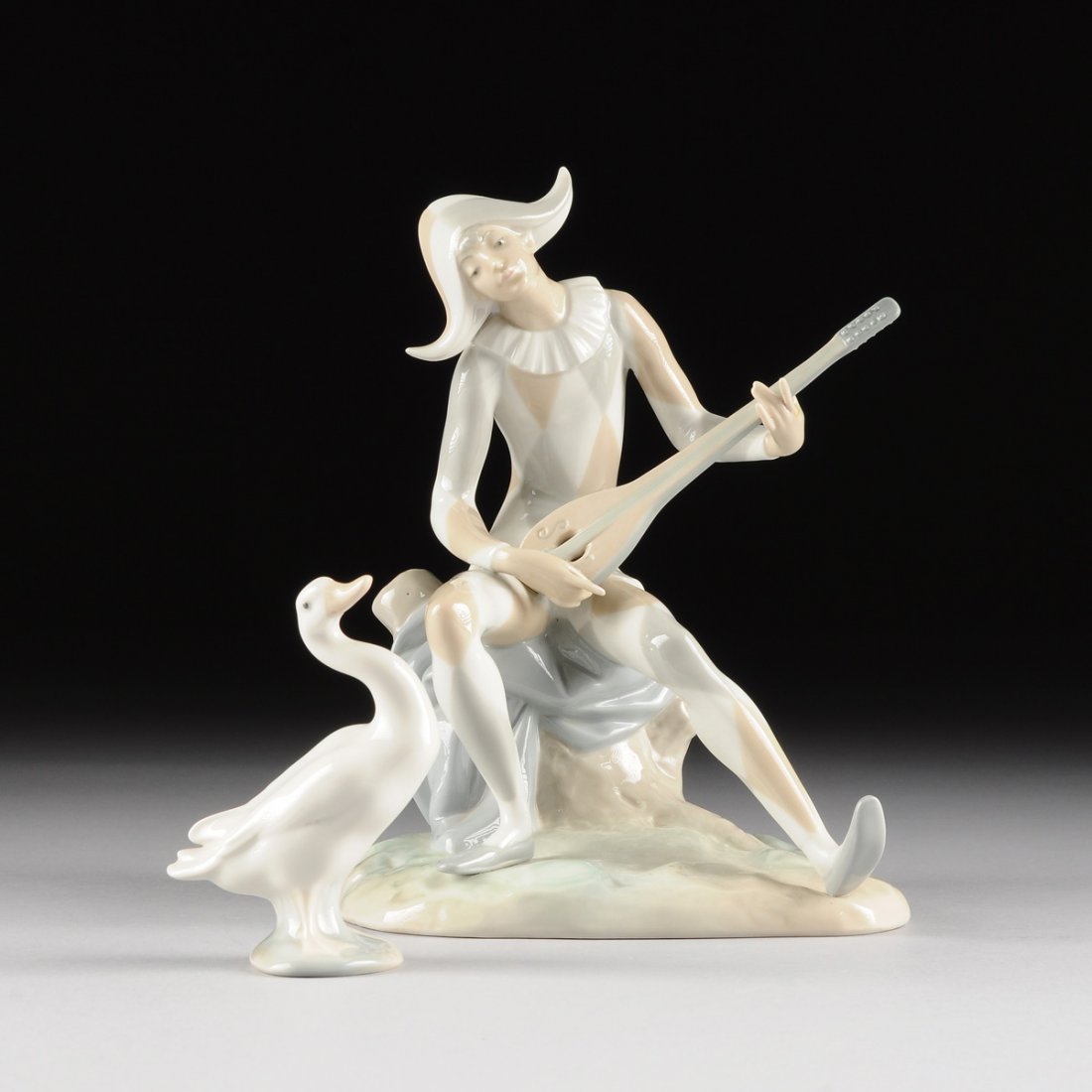 TWO LLADRÓ POLYCHROME ENAMELED PORCELAIN FIGURES, (1 of 10)