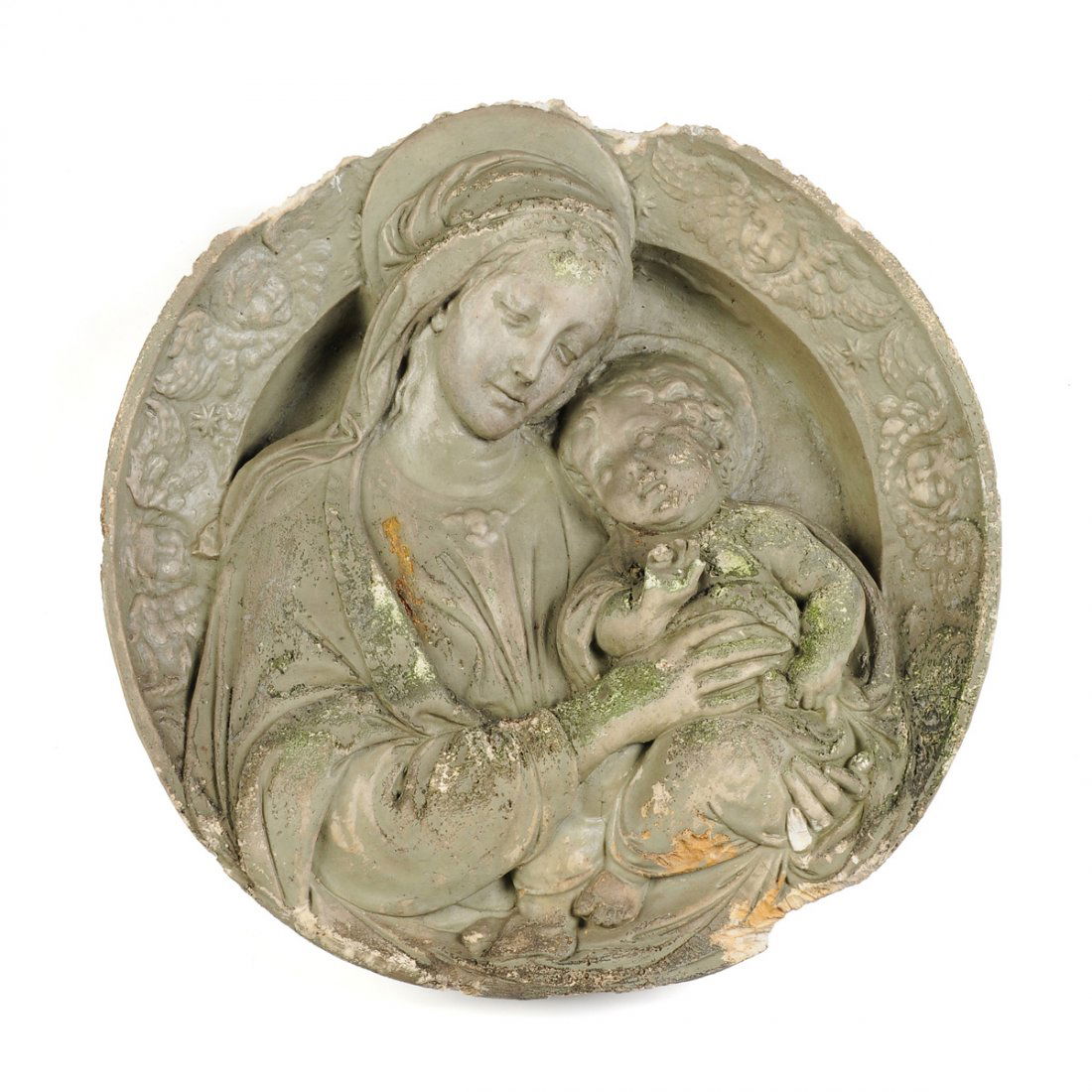 A LARGE RENAISSANCE STYLE PAINTED AND MOLDED WHITE (1 of 9)