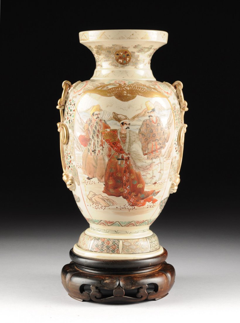 A VINTAGE SATSUMA PARCEL GILT AND POLYCHROME ENAMELED (1 of 10)